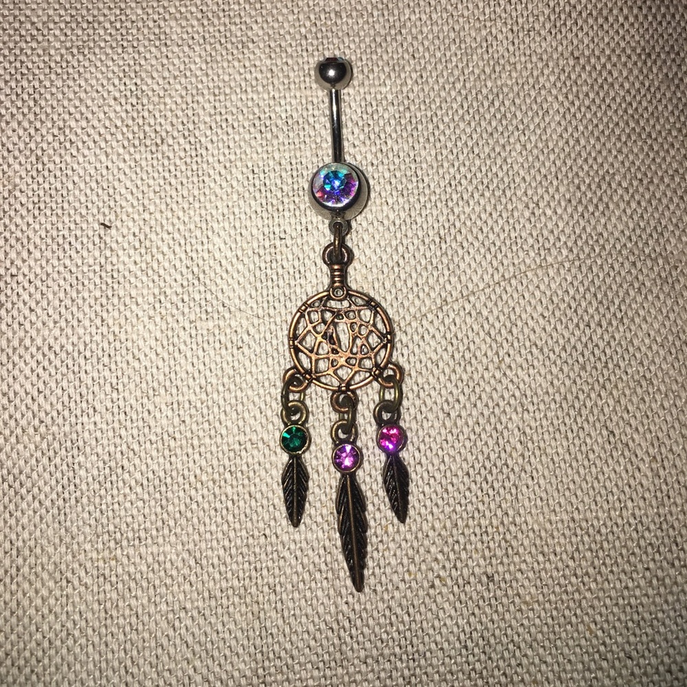 Dream catcher belly button ring